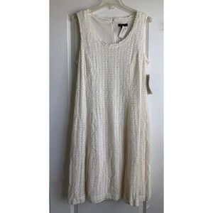 Signature by Robbie Bee Vintage-style Ivory Crochet Dress & Matching Jacket 22W